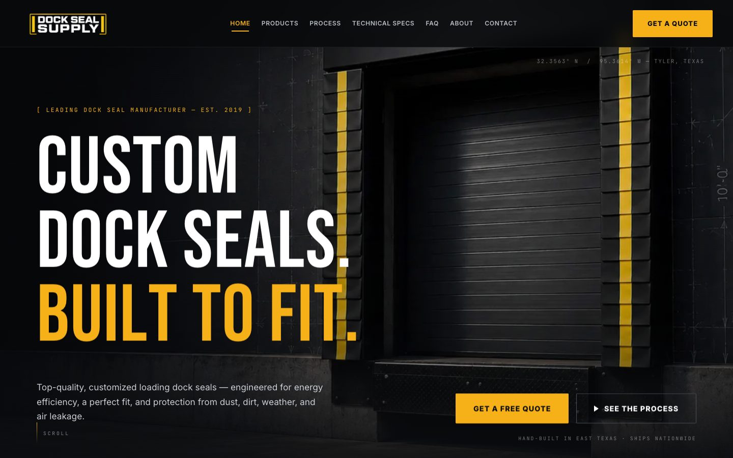 Dock Seal Supply website